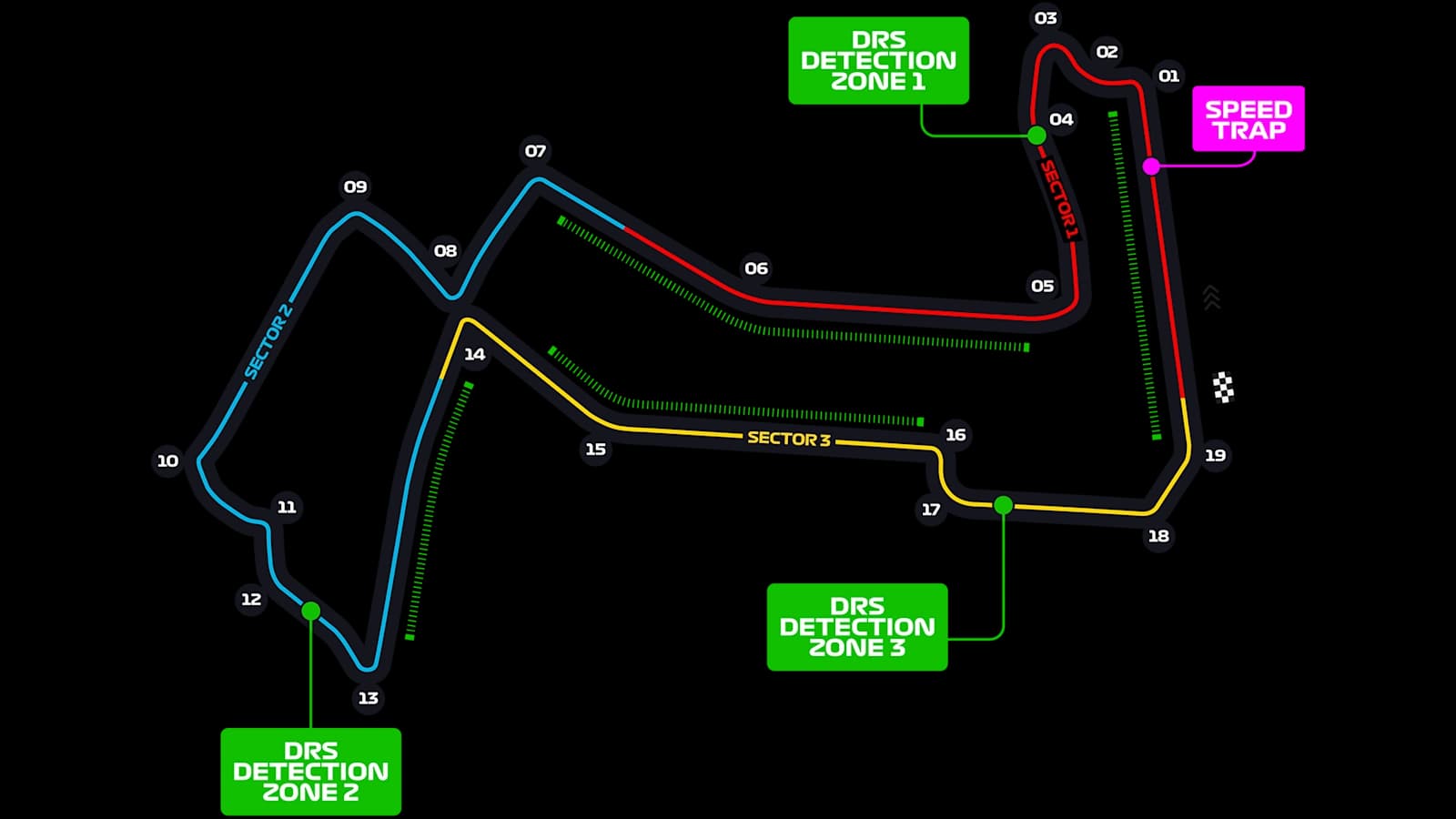 Официальная схема трассы Marina Bay Street Circuit